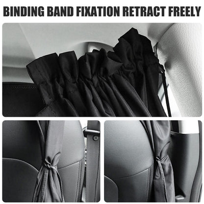 Car Privacy Curtains, Universal Car Window Shades Light Blocking Sunshades, Auto Blackout Curtains Baby Shades Wide Sedan SUV Sunshade Screen Covers for Travel Camping Nap Sleeping (3 pcs)