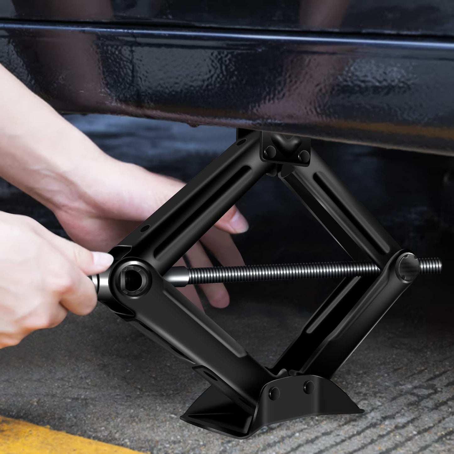 Scissor Jack, Compact Car Jack Kit 2 Ton/4409 LBS, 105 to 385mm Lifting Range Car Lift Jack, Portable Tire Change Kit for Cars/SUV