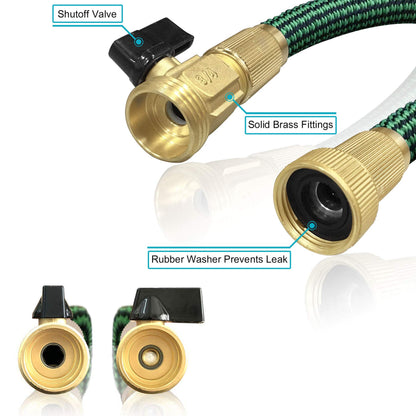 TheFitLife Flexible and Expandable Garden Hose 25FT - Multiple Layer Core 3/4" Metal Fittings 8 Pattern Nozzle, Kink Proof, Lightweight, Collapsible Water Hose