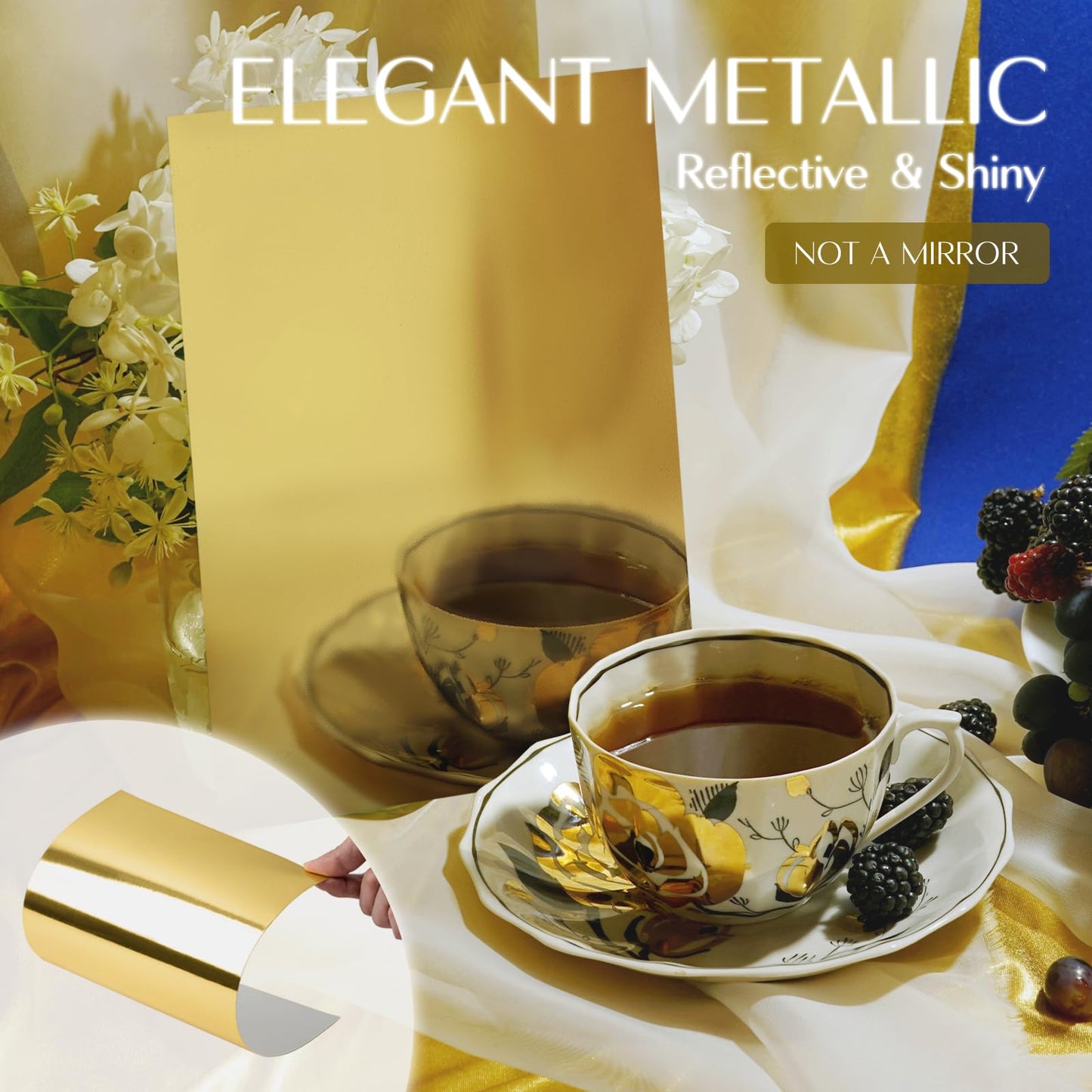 60 Sheets Metallic Gold Cardstock Paper, Goefun Foil Paper Glossy Cardstock 8.5 x 11 for Crafting Scrapbooks Greeting Cards and Invitations （250 GSM）