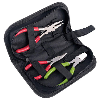 Swpeet 3Pcs Jewelry Pliers Kit: 6-in-1 Bail Making Looping, Nylon Jaw, and Bent Nose Micro Pliers for Jewelry Making and Crafts
