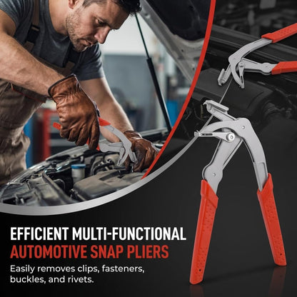 Car Clip Pliers & Trim Removal Tool, Efficient Multi-Functional Auto Snap Pliers, Spring-Loaded Fastener Rivet Remover for Auto Door Panels, Interior & Exterior Trim, Mechanic, Damage-Free Disassembly