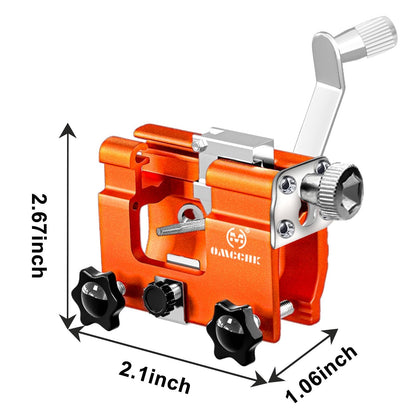 OMCCHK Chainsaw Sharpener Jig Kit with 3 High Hardness Titanium Plated Diamond Bits, Universal Portable Chainsaw Sharpening Tool, Manual Chainsaw Accessories for 4-22" Chain Saw