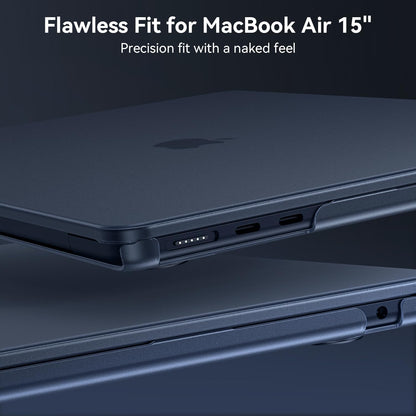 EooCoo Compatible with MacBook Air 15 inch Case 2026-2023 Release M5 M4 M3 M2 A3448 A3241 A3114 A2941, Anti-Fingerprint, Ultra Thin Protective Hard Shell Laptop Cover, Midnight Clear