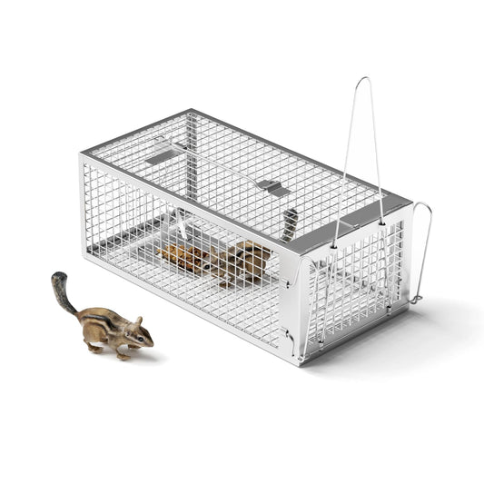 WEIANG Mouse Trap Humane Chipmunk Cage Trap for Indoors and Outdoors, Rat Trap No Kill Live Catch and Release 1pc - Reusable,Mouse,Mice,Chipmunks,Voles,Hamsters,Weasel and More Rodents