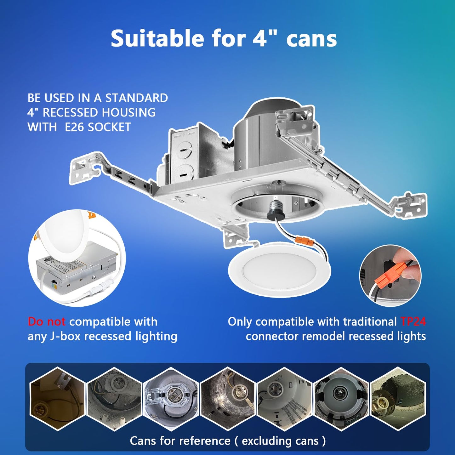 LVWIT 4 Inch 5CCT LED Downlight, 7W 700 Lumens Dimmable, IC Rated LED Recessed Lighting, 2 Pack (2700K/ 3000K/ 4000K/ 5000K/ 6000K- 5CCT)
