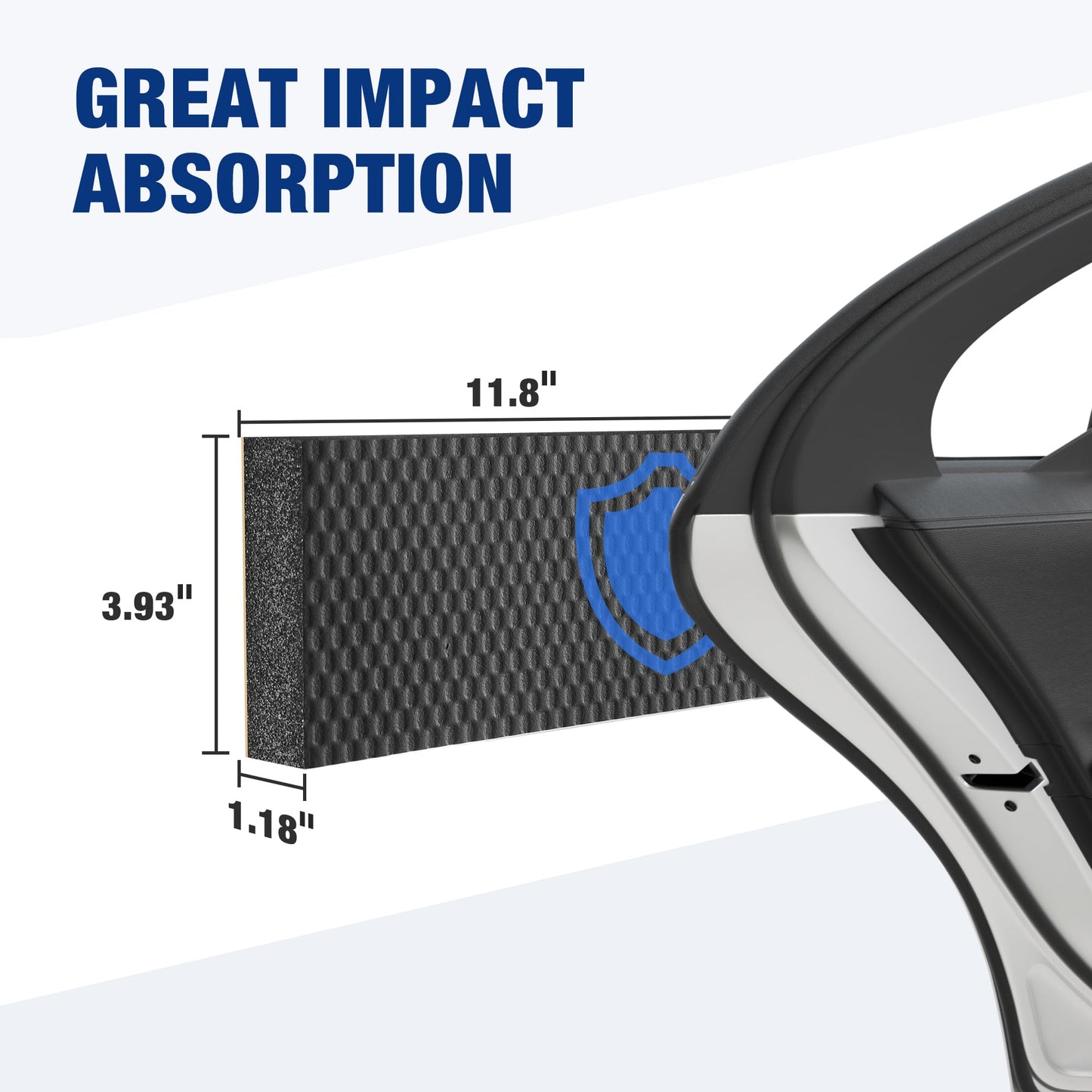 WORKPRO Garage Wall Protector, 4-Pack Car Door Protectors, 1.18" Thick NBR Foam with Mesh Fabric Adhesive, Garage Wall & Car Door Bumper Guards for Collision Protection