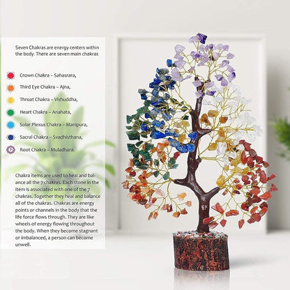 Yatskia 7 Chakra Tree - Crystal Tree of Life - Crystals and Healing Stones - Gifts for Women - Home Decor - Healing Crystals Room Decor - Housewarming Gifts - Spiritual Gift