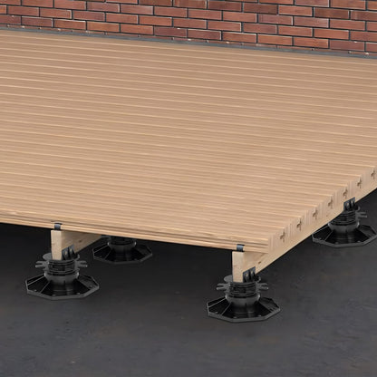 ASDJAKZP 12Pack Deck Support Pedestals, Height Adjustable Deck Foundation Base Support, Durable Tuff Blocks Deck Foundation for Floating Deck Platform Deck Floor, Raising from 1-3/16" to 2-3/8", Black