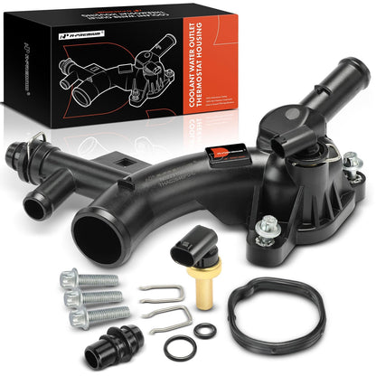 A-Premium Thermostat Housing Assembly Replacement for Chevrolet Cruze 2011-2015 Cruze Limited Sonic Trax Buick Encore 1.4L Plastic