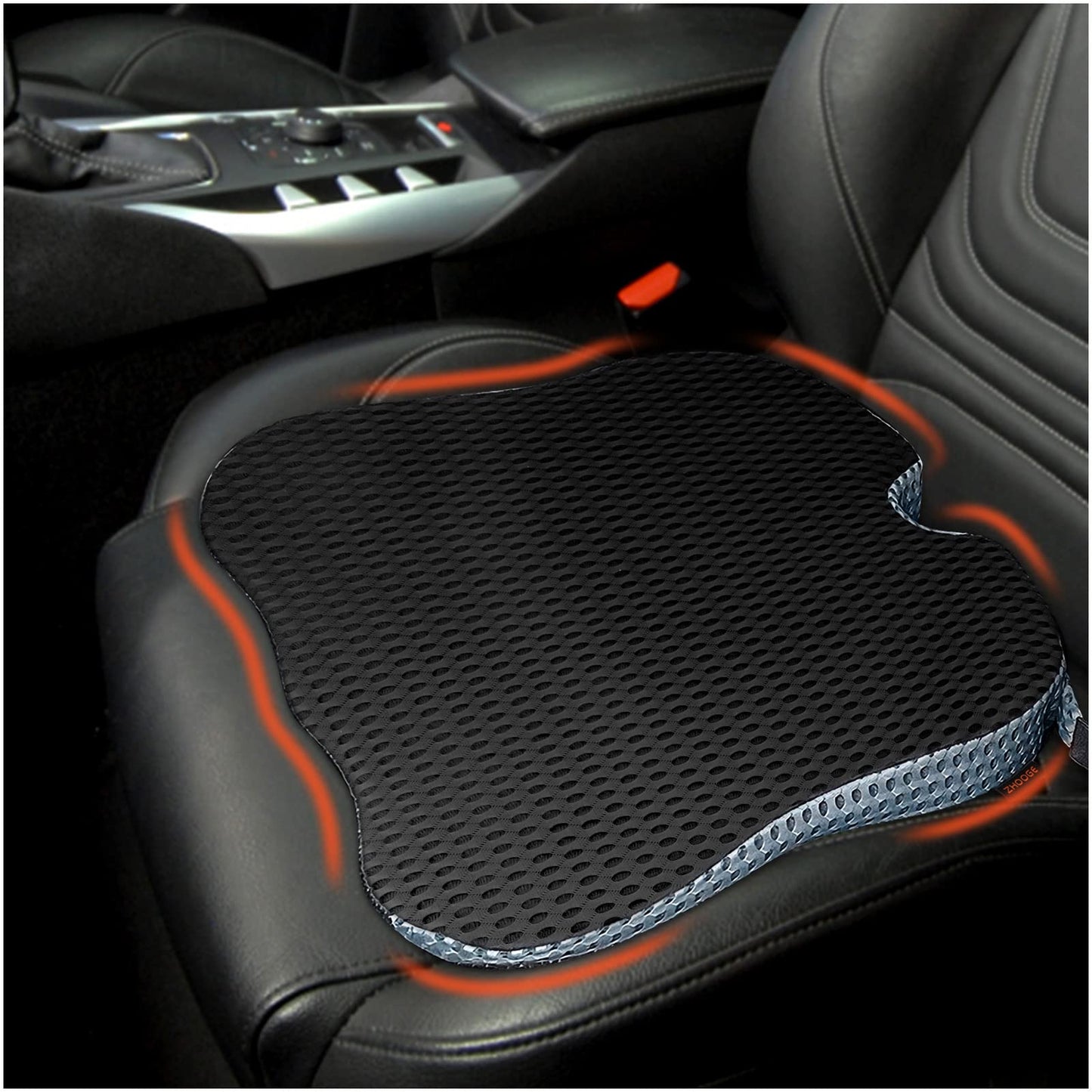Car Seat Cushion, Memory Foam Seat Cushion, Car Seat Pad, Memory Foam Driver Seat Cushion to Improve Driving View, Seat Cushion Pillow for Car and Office Chair, Black