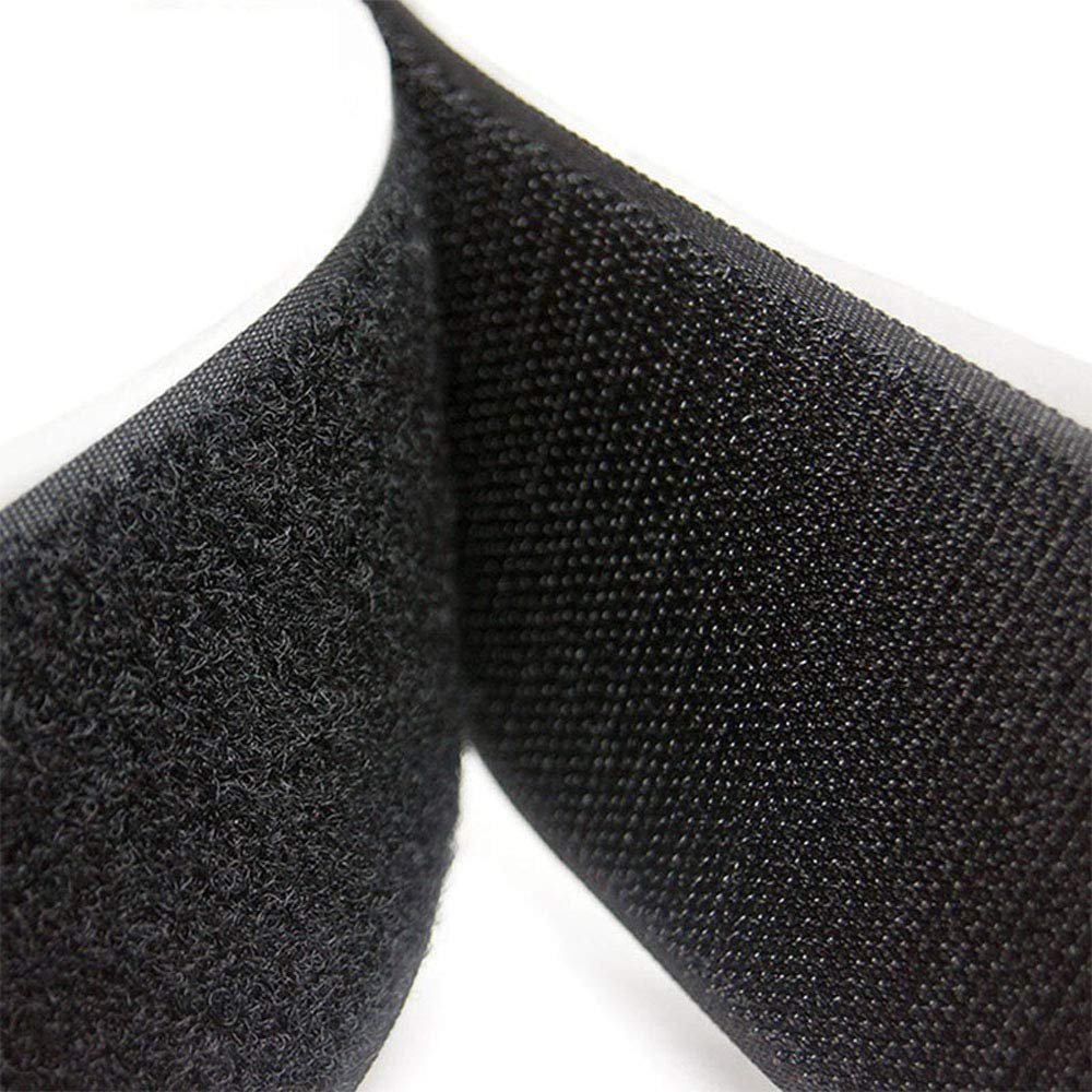 LLPT Hook and Loop Tape 2 Inch x 23 Feet Each Roll Heavy Duty Adhesive Industrial Strength Hook Loop Strip Mounting Tape Indoor and Outdoor Color Black (HTB230)