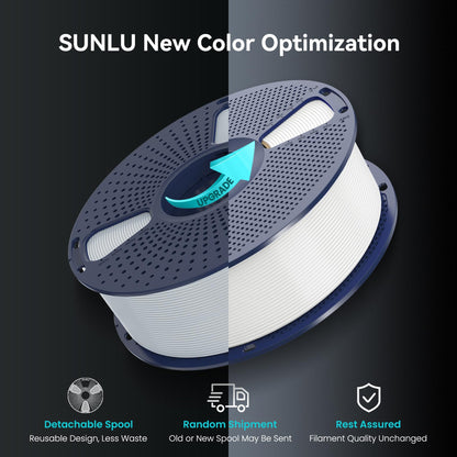 SUNLU PLA+2.0 3D Printer Filament, Tougher and Stronger PLA+ Filament 1.75 mm, Faster 3D Printing Fits Most FDM 3D Printers, 1KG Reusable Spool, Midnight Black