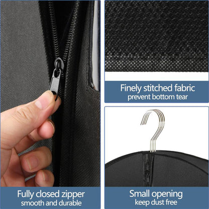 Belinlen 3pack 43" Garment Bags for Travel Hanging Clothes Suit Bag with 4" Gussetes for Cover Clothes Protection Suit Garment Bag with 2 Mesh Pockets and 2 Carry Handles (Black)