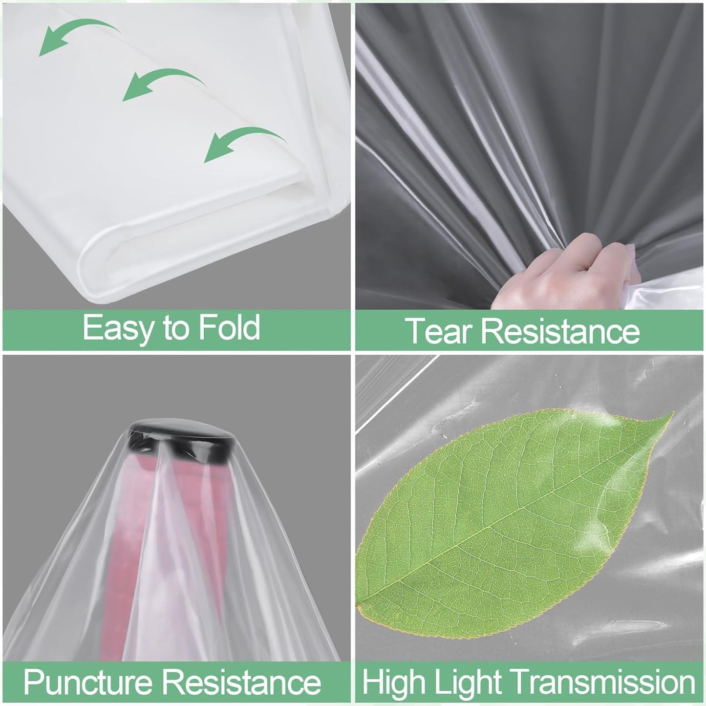 10 x 20 FT Clear Greenhouse Plastic Sheeting, 6 Mil Polyethylene Film Heavy Duty, Water Sun Frost Wind Dust Resistant Winter Hoop House Toughness Plastic Cover for Farming, Gardening, Agriculture,DIY