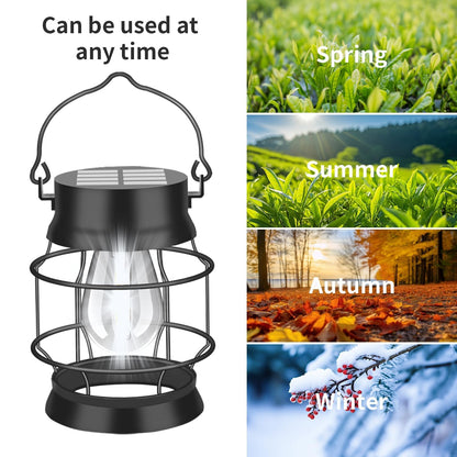 Solar Lantern Outdoor,Solar Lights Outdoor Waterproof Garden Lights,2 Pack Metal Hanging Lanterns Outdoor White LED Lighting for Yard Patio Pathway Garden Decorations