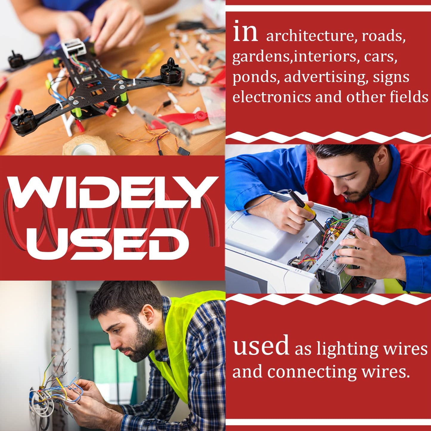 THLY 16 Gauge Wire 150FT, 2 Conductor Red & Black Electrical Cable, 12V Low Voltage Automotive Wire for LED Light, Speaker, Car, Marine, Ship, Solar, Battery