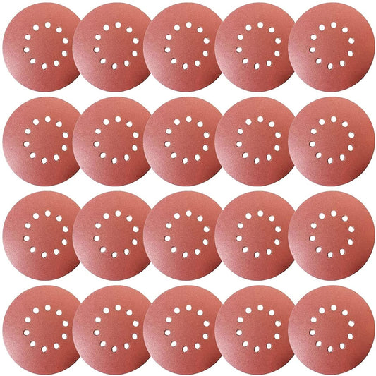 9 Inch 10 Holes Sanding Discs Set,225mm Sanding Disc, P60/80/120/150/240/320 Grit,Grinding Wheels Diameter 225mm,red Punched.for Drywall Sander Sanding Pads,Hook and Loop Sandpaper – 30 Pack