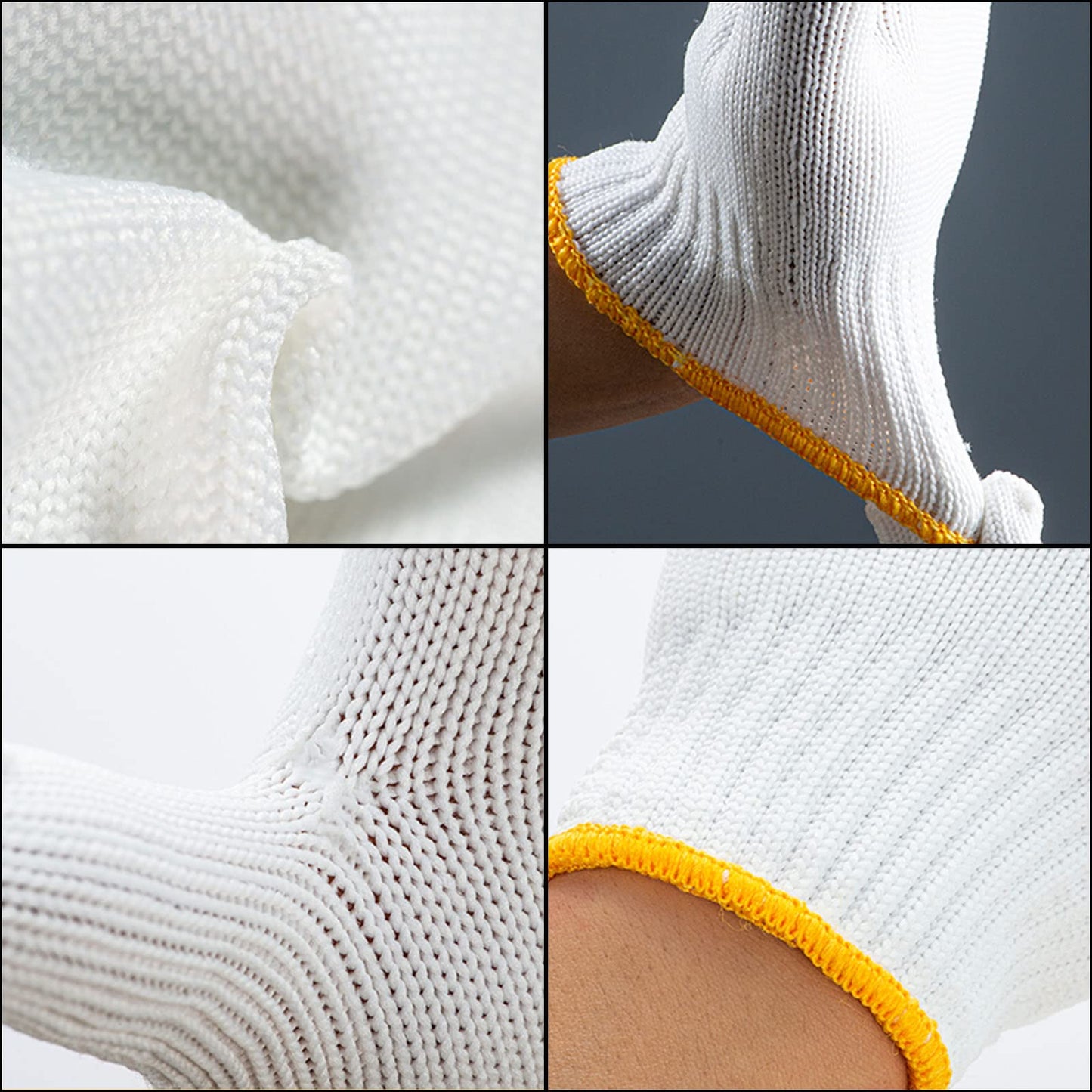 24 Pairs Work Gloves Garden Gloves Men Women White Cotton Safety Glove Liner for BBQ Cooking Industry Warehouse Construction