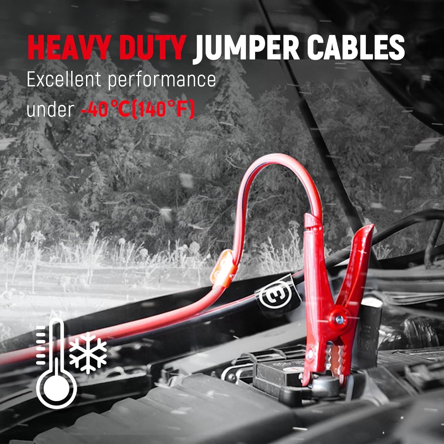 TOPDC 6 Gauge 16 Feet Jumper Cables for Car, SUV and Trucks Battery, Heavy Duty Automotive Booster Cables for Jump Starting Dead or Weak Batteries with Carry Bag, (TD-P0616) Câbles de Démarrage