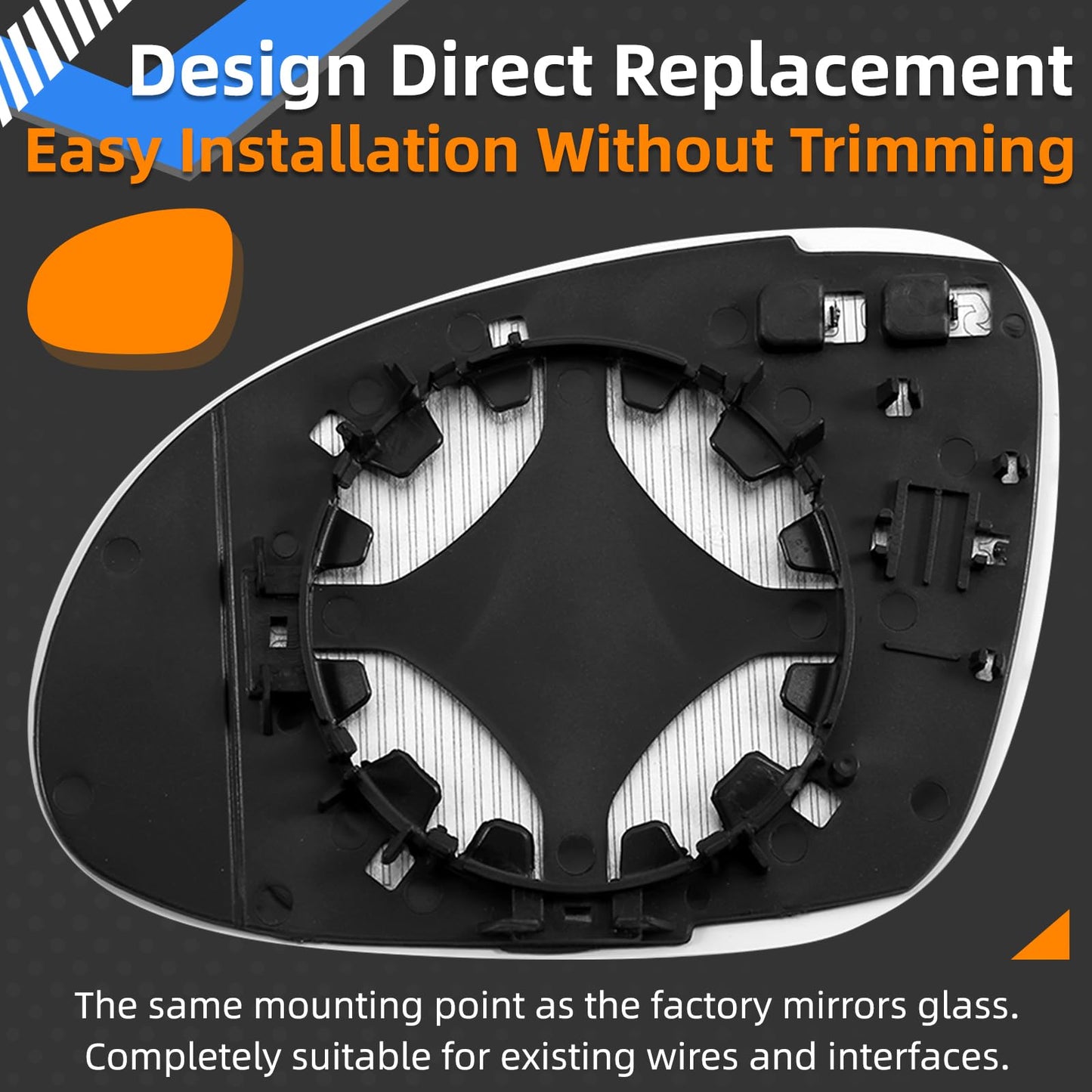 LOIYLLEN Passenger Side Mirror Replacement for Volkswagen VW 2006-2009 Golf GTI MK5 Golf Rabbit 2005-2010 Passat Jetta 2011-2014 Jetta Sportswagen 2007-2008 EOS 2008 R32 - Right Heated Mirrors Glass