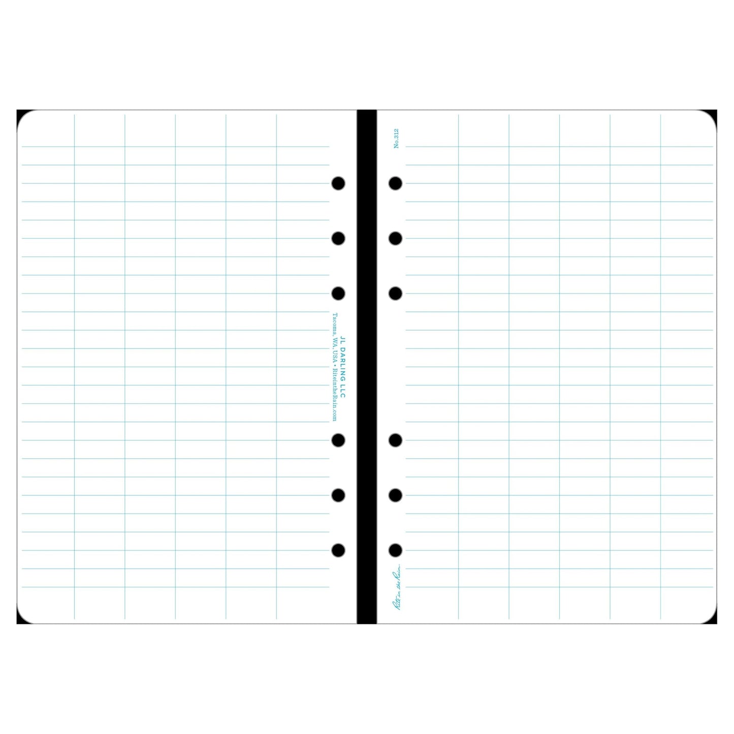 Rite in The Rain All-Weather Loose Leaf Paper, 4 5/8" x 7", 32# White, Level Pattern, 100 Sheet Pack (No. 312)