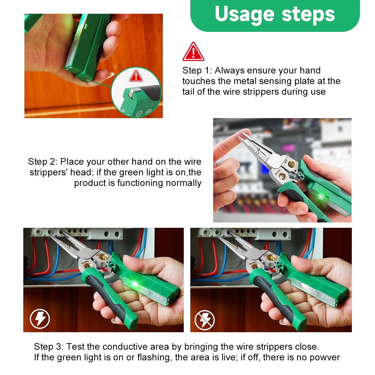 8 in 1 Wire Stripper Machine with Voltage Tester, Multifunctional Foldable Twister Electrical Pliers, Manual Durable Cutter Cable Crimping Pince Electrician Tool for Home Repair