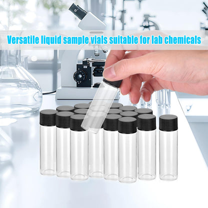 BIGLEE 20PCS Clear Small Glass Vials with Screw Caps (Clear,20ML)