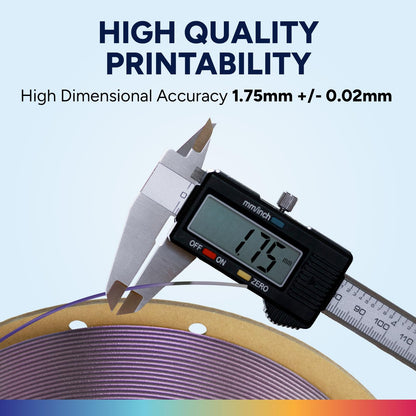 OVERTURE Color Changeable PLA 1.75mm 3D Printer Filament Purple Starlight PLA, 1kg Cardboard Spool (2.2lbs), Dimensional Accuracy +/- 0.02mm, Fit Most FDM Printer (Shimmer Purple)