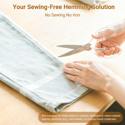 Double Sided Fabric Tape - Hem Tape No Sew No Iron for Clothes - Heavy Duty Hemming Tape for Curtains, Carpets, Pants, Crafts & DIY - Strong Hold Removable & Residue Free 1 inch x 33 ft x 3 ROLLS