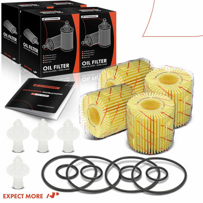 A-Premium 4-PC 10K Miles Protection Oil Filter Compatible with Toyota RAV4, Tacoma, Highlander, Sienna, Venza & Lexus RX350/450h/450hL, ES300h/350, IS200T/250/300/350, NX200T & Lotus Evora & for Scion