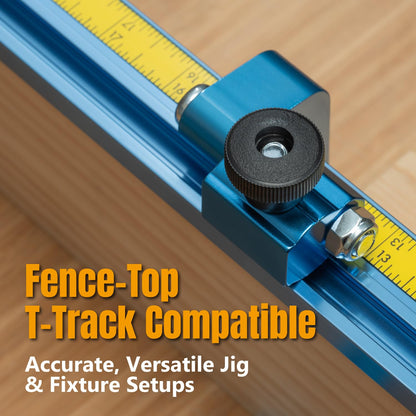 POWERTEC 2-1/4" Fence Flip Stop for Table Saw, Miter Saw, and Drill Press, T Track Accessories for Woodworking, 1PK (71135)
