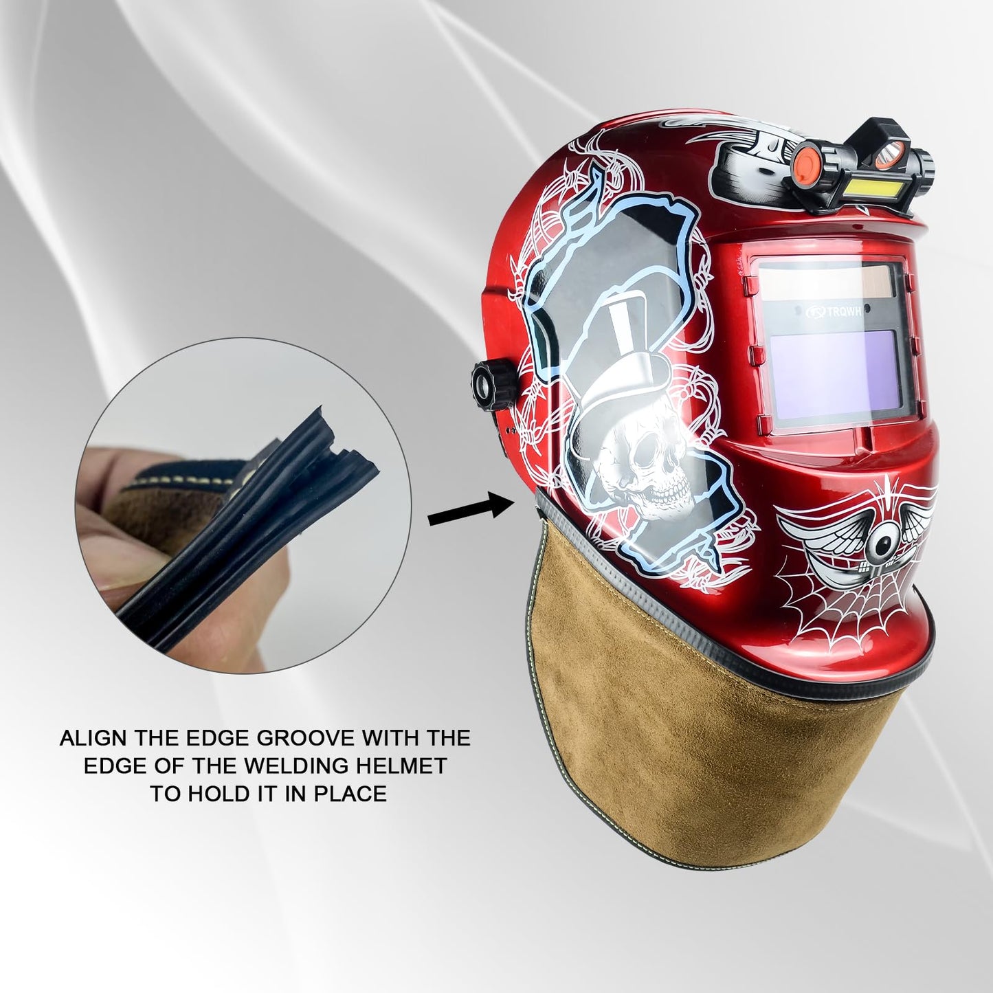 TRQWH Welding Helmet Bib Cover Extended Split Wrap-Around Helmet Back Cover with Press Fit Seal, for Most Welding Helmets (TRQ-WHNPWB)