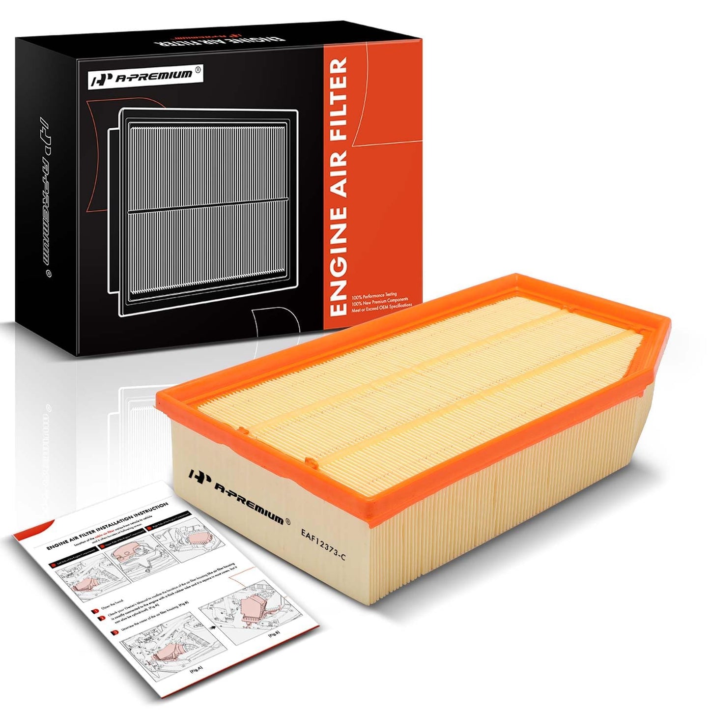 A-Premium Front Engine Air Filter Compatible with Jeep JL Series Wrangler 2018-2023, JT Series Gladiator 2020-2023, 2.0L 3.6L, Replace# XA11675