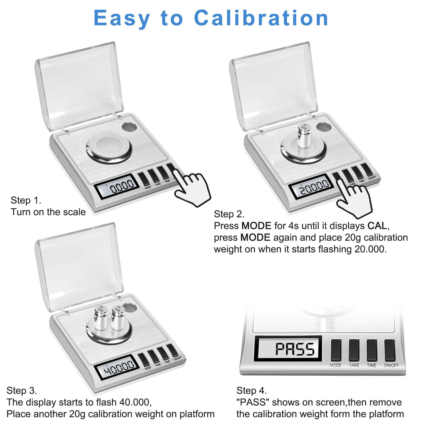Fuzion Milligram Scale, 50g/0.001g Digital Milligram Scale with Calibration Weights, Jewelry and Gem Scale, Mg Scale for Powder Medicine, Reloading, Includes Scoop, Powder Pan and Tweezers