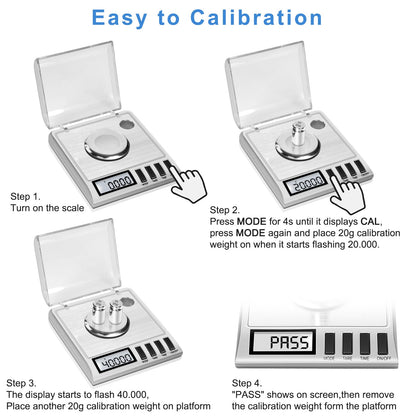 Fuzion Milligram Scale, 50g/0.001g Digital Milligram Scale with Calibration Weights, Jewelry and Gem Scale, Mg Scale for Powder Medicine, Reloading, Includes Scoop, Powder Pan and Tweezers