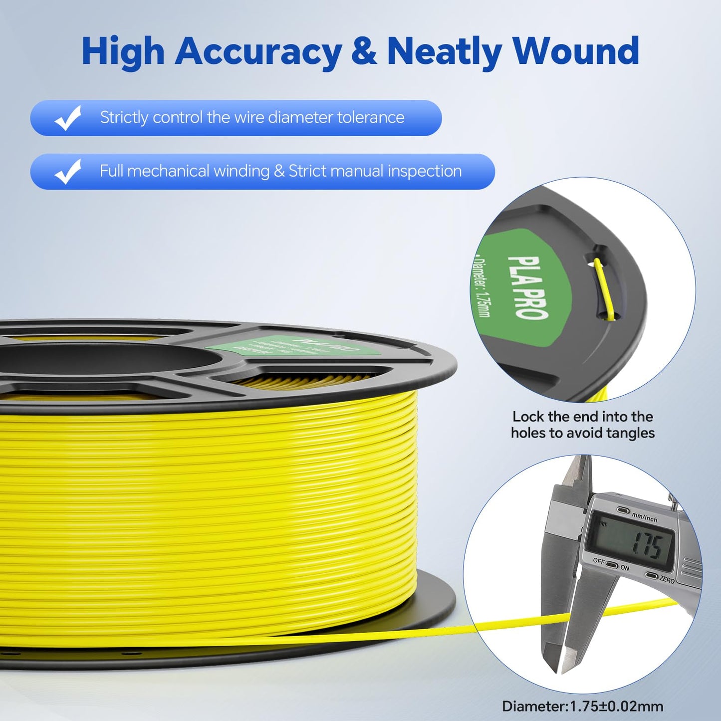 DEEPLEE PLA PRO Filament 1.75mm, Stronger Toughness 3D Printer Filament, PLA Filament Dimensional Accuracy ±0.02 mm, Fits Most FDM 3D Printer, Brown 1kg