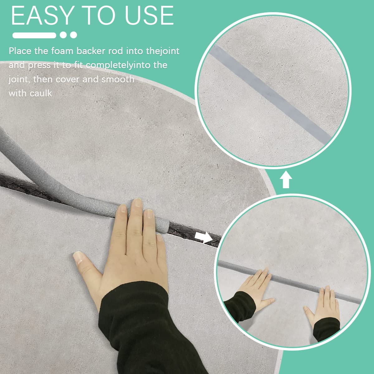 Backer Rod Foam Caulk Saver for Gap and Joint Concrete Filling Gray (3/4" Diameter x 39' Length)