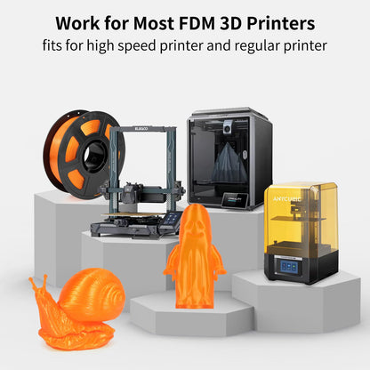 IEMAI Clear PETG Filament 1.75mm 1kg, Crystal Transparent Orange 3D Printer Filament Up to 600mm/s Printing, Tough & Durable for Lampshade, Creative DIY, Home Decor