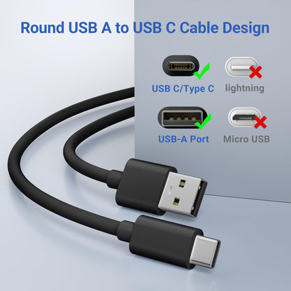 Basesailor USB A to USB C Charging Cable 30FT/2Pack,Extra Long USBC Extension Power Cord 2.0 for Xiaomi Smart Camera C400,Petcube Cam 360,TP-Link Tapo 2k C120,Eufy SoloCam C210/S340,No Data Transfer