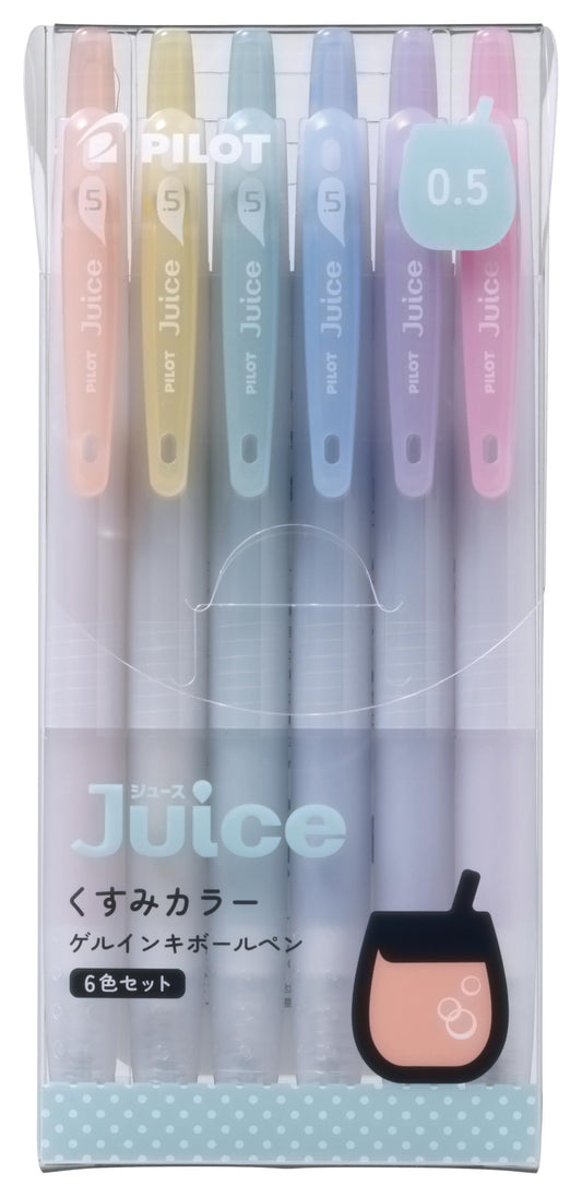 PILOT Juice Muted Color Set, Gel Ink Rollerball Pens, Fine Point 0.5mm, Assorted Colors, Pack of 6, LJU-15-6CKU