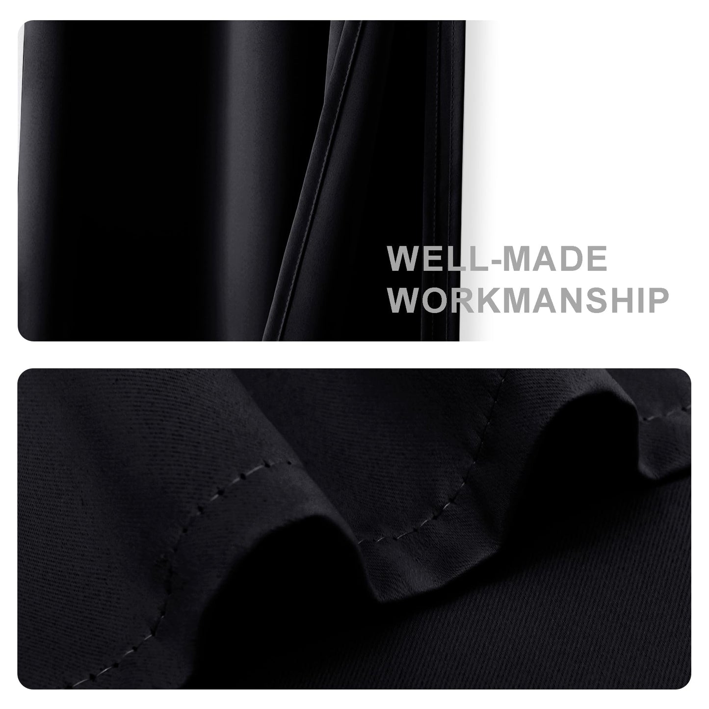 XWZO Door Curtain for Doorway Privacy and Bedroom Closet, 80 Inches Long Blackout and Thermal Insulated Room Divider Doorway Curtain Grommet Top, 1 Panel, W42 X L80, Black