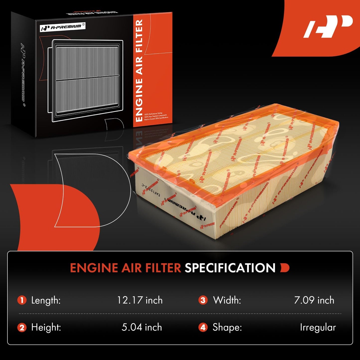 A-Premium Front Engine Air Filter Compatible with Jeep JL Series Wrangler 2018-2023, JT Series Gladiator 2020-2023, 2.0L 3.6L, Replace# XA11675