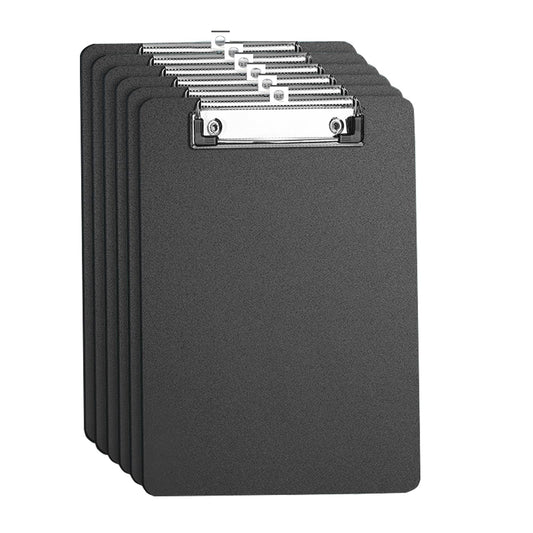 Clipboard A4, 6 Packs Plastic Clipboards Writing-Pad with Duty Clip for Office & Classroom Supplies - Black