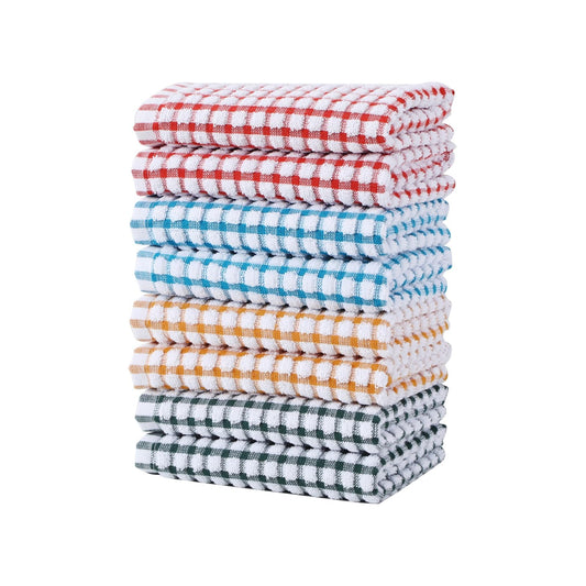 Oeleky Dish Towels for Kitchen, Cotton Kitchen Towels for Drying Dishes Pack of 8 (Multi B, 15X26 inches)
