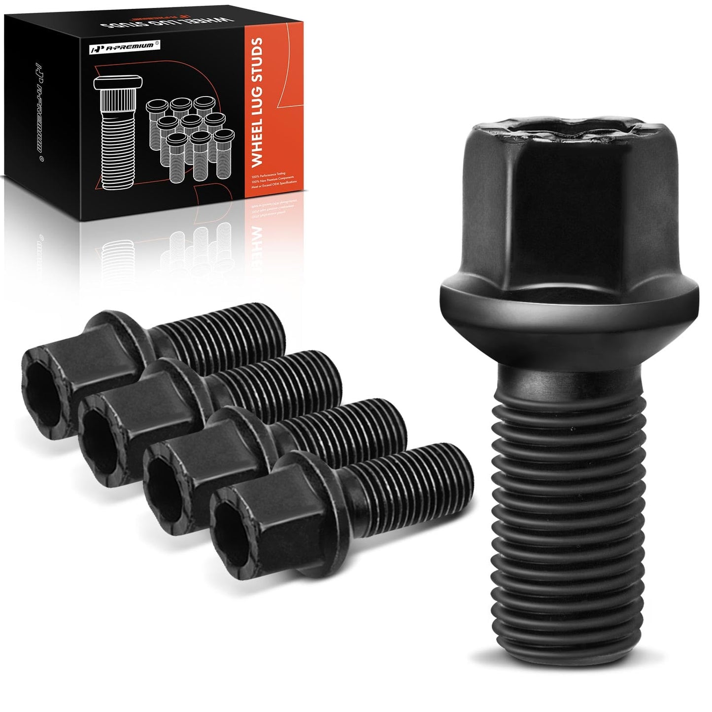 A-Premium M14-1.50 Wheel Studs Compatible with Volkswagen Jetta Passat CC Golf Tiguan Beetle Audi A3 A4 A5 A6 A7 Quattro A8 Front or Rear Side 5-PC Set