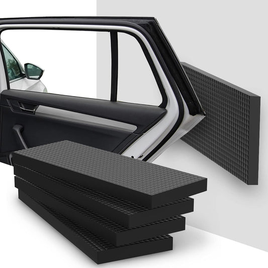 Fosmon 4-Pack Garage Wall Protector, 0.79" Extra Thick Car Door Guard Bumper Protector, Self-Adhesive EVA Foam Padding with Fiberglass Mesh for Parking Assist, Scratch-Resistant, Black (15.7" x 5.9")