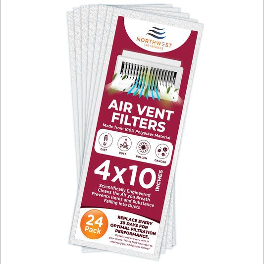 Vent Filters for Home, Air Vent Filters (4"x10") Engineer for Floor (24 Filters)