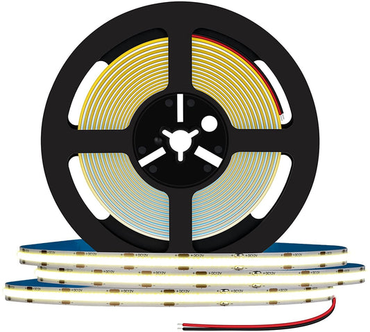 Flexible COB LED Strip Lights,Warm White 3000K 12V 16.4ft/5m, 320LEDs/M Super Bright High Density FCOB LED Strip Light for TV Backlight, Living Room, Cabinet Lighting,Home Decor Light