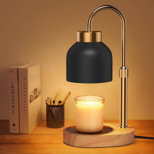 seenlast Candle Warmer Lamp with Dimmer Adjustable Height,Vintage Home Decor for Scented Jar with 2 Bulbs,2/4/8H Timer